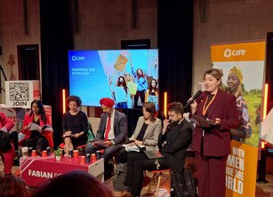 CARE International's Claudia Craig speaks at the Labour Party Conference