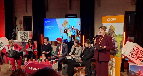 CARE International's Claudia Craig speaks at the Labour Party Conference
