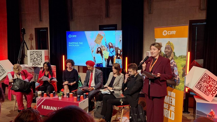 CARE International's Claudia Craig speaks at the Labour Party Conference