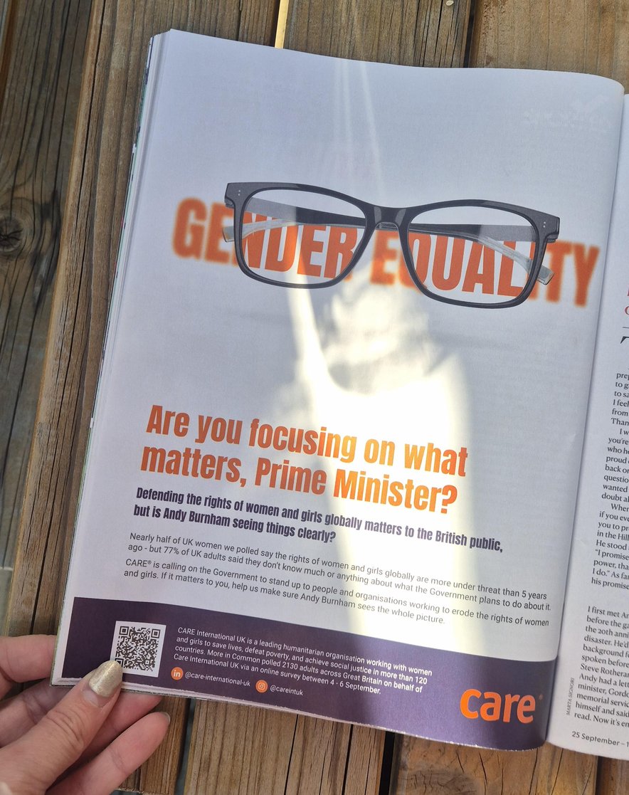 CARE International UK's ad in the New Statesman
