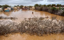 A settlment is flooded following heavy rains