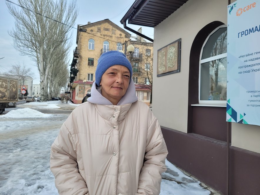 Olga outside standing in the snow