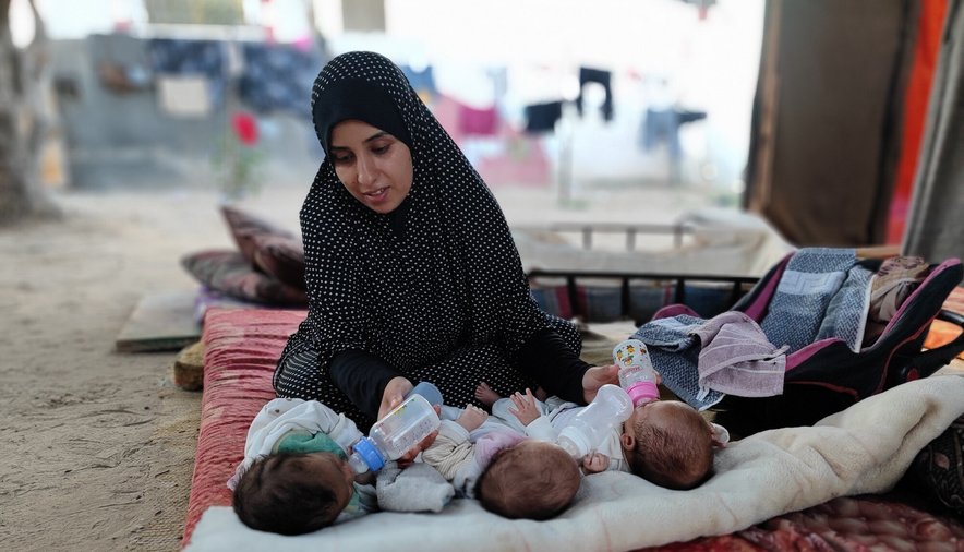 yasmeen and her triplets, Gaza