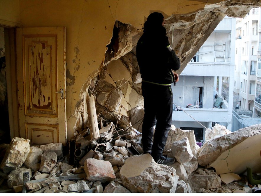Destruction in Idleb city, Syria
