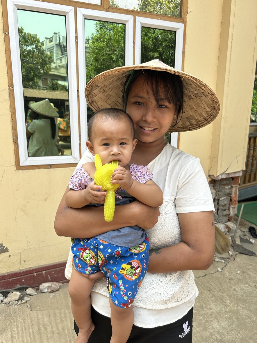 Earthquake survivors in Myanmar