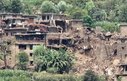 Buildings damaged by an earthquake