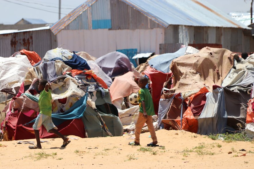 Young children in an IDP camp in Somalia