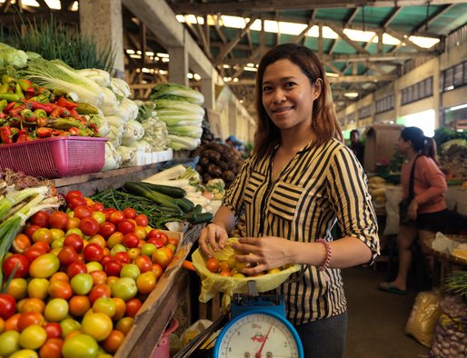 Maria at her fruit stall