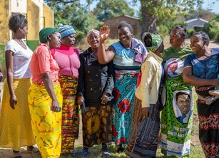 A group of women smiling