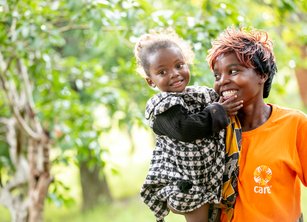 Woman with young child